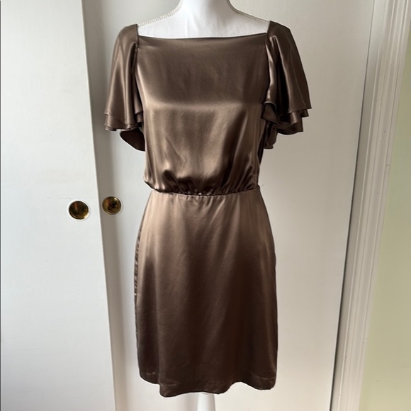 Banana Republic Silk Flutter Sleeve Dress 10P - Picture 1 of 8